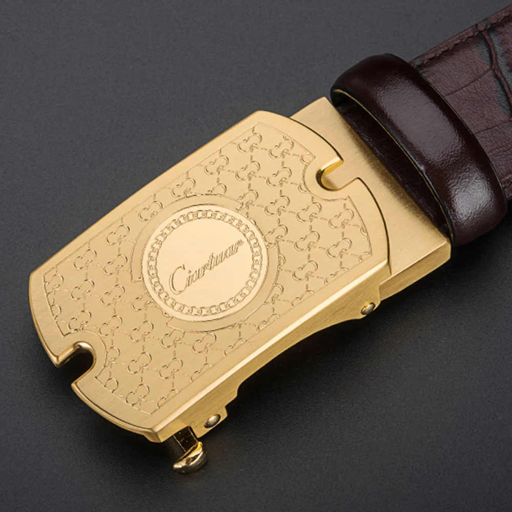 Мужской кожаный ремень с автоматической пряжкой металлической пряжкой|Мужские