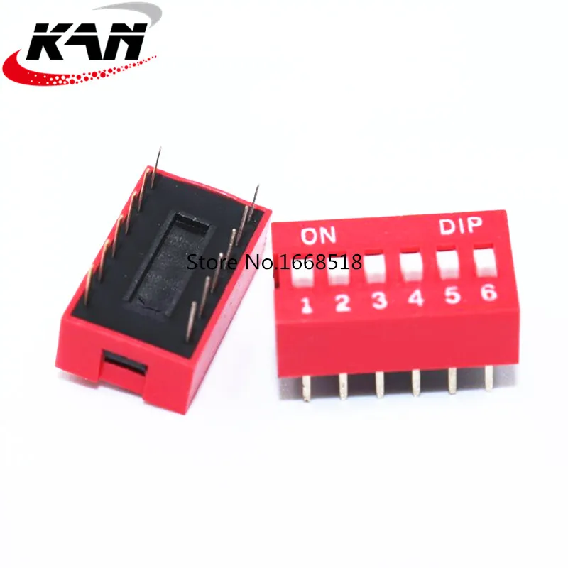 10PCS Slide Type Switch 1 2 3 4 5 6 7 8 9 10 12 Bit 2.54mm Position Way DIP Red Pitch Toggle Switch Red Snap Switch hjxrhal light switch wifi Wall Switches