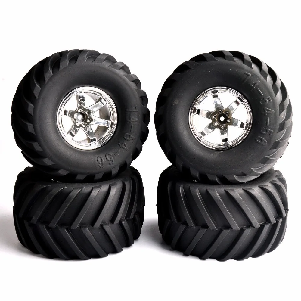 Acessórios do Carro em Estoque 10 Escala Grande pé Escalada Pneus Ruber Rodas 135mm Jantes Conjunto Caber 4 Pçs - Set 1 3 4 pçs set 1 10 escala grande