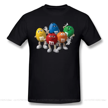 

Men M&M's Chocolate candy T-Shirts Funny Round Neck Short Sleeve Tops Lovely Family Pure Cotton Tees Funny Harajuku tShirt