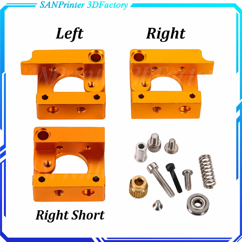 

Aluminum Alloy Block MK8 Extruder For Makerbot 1.75mm Filament 3D Printers Parts Extrusion Right Left Short Hand Part DIY Kit