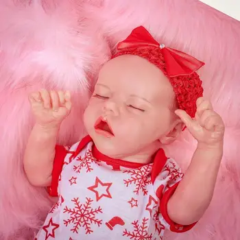 

17Inch Full Silicone Body Rebirth Baby Doll Toys Lifelike Newborn Boy Babies Toddler Babe Doll Children Present Bathe Toy