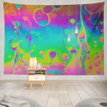 

Psychedelic Multicolored Soap Bubble Abstract Psychedelic Bubble Color Abstract Tapestry