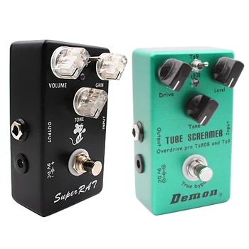 

Hot YN-Mosky Super Rat Guitar Effect Pedal Hand-Made Three Mode Effects Classic Rat Distortion Boost & MOSKY Demon TS808 Tube Sc