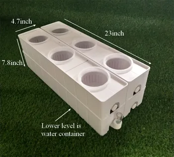 

Square Hydroponic Site Grow Kit 6 Holes Plant System Grow Kit with Nest Basket Water Pump