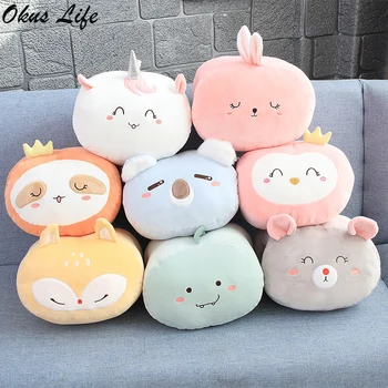 

New Cartoon Hand Warmer Heater Soft Plush Pillow Washable Hand Cushion Finger Hands Unicorn Rabbit Koala Cushion Christmas Gift