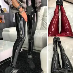 Сексуальные модные женские городские готические леггинсы женские повседневные тонкие облегающие брюки из искусственной кожи S-3XL
