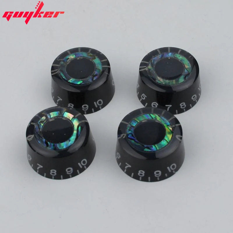 

4 Pcs Guitar Control Knobs for 6mm Abalone Blue Green Speed Volume Tone Potentiometer Knob Compatible with LP Electric Guitar