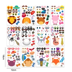 Kids DIY Animal Face Sticker Activity Set - Fun and Educational Tool (12Pcs Animal BLTZ)