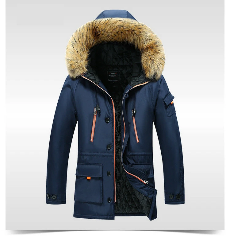 Новинка года; водонепроницаемый съемный меховой воротник; Veste Homme Hiver