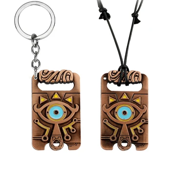 

game The Legend of Zelda Breath of the Wild Cosplay accessories Sheikah Slate Pendant key ring necklace Keychain