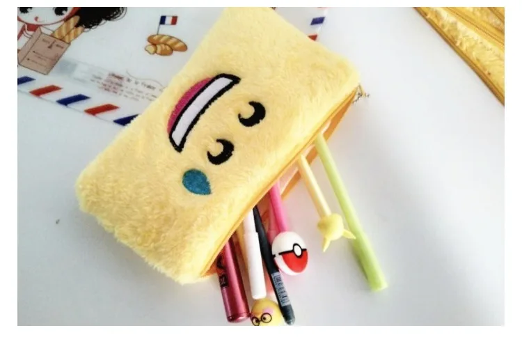 New Style Facial Expression Package Pencil Case Students Learning Stationery Bag Large Capacity Girl'S Cosmetic Bag Children Adu
