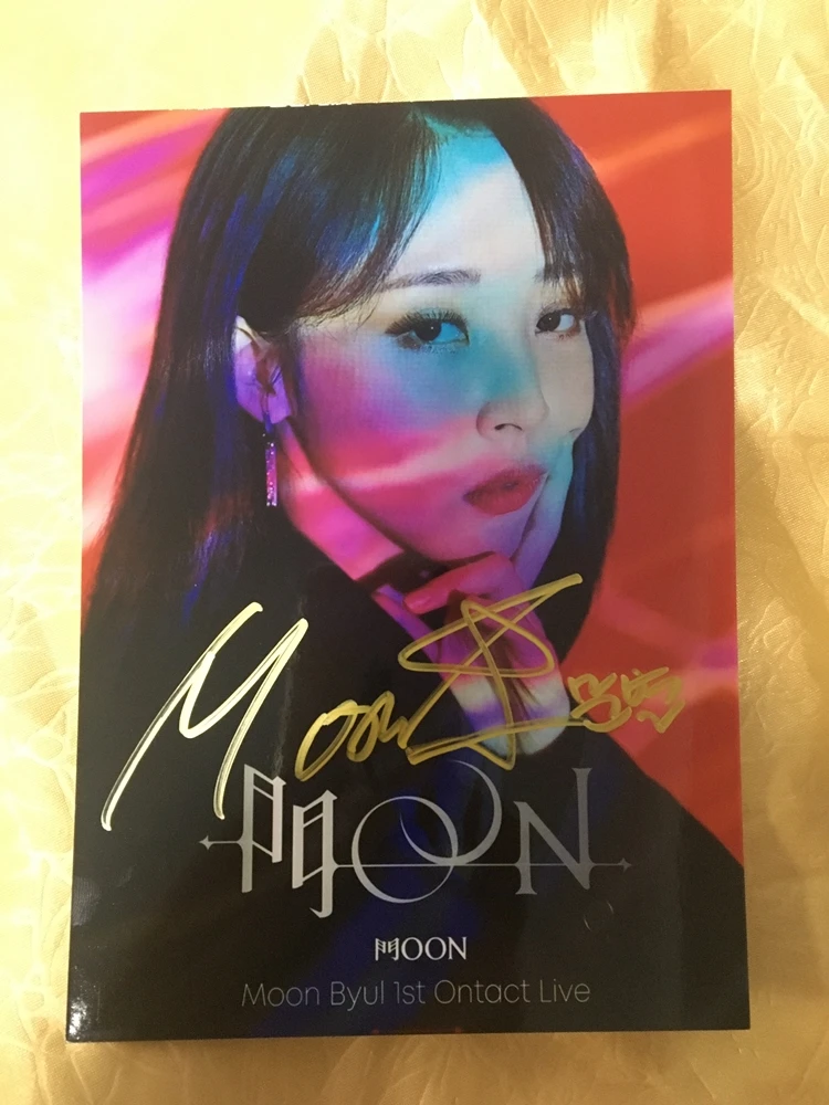 Ручная подпись MAMAMOO Moon Byul E фото с автографом 5*7 автографы в чернилах 082020|Открытки