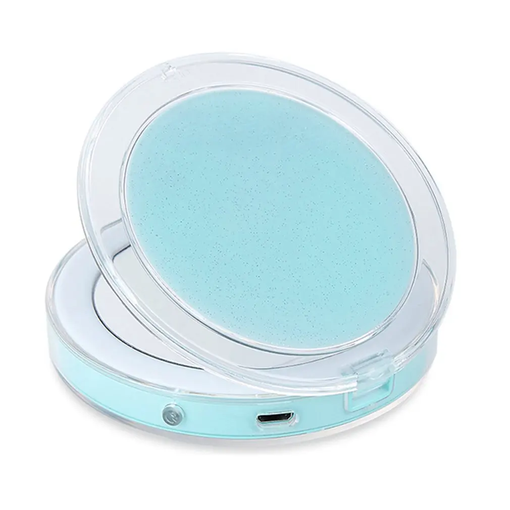 

Mirror Make Up Light Vanity Magnifying Pocket Compact Spiegel Portable Mirror With Led Light Usb Charger Cosmetic Tool
