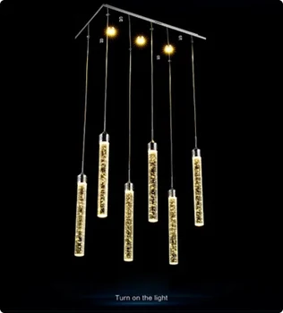 

New Regal Modern Chandelier Led Restaurant Lamp Bubble Column Crystal Lamp Lighting Lamp Personality Bar Dining Room luminaria