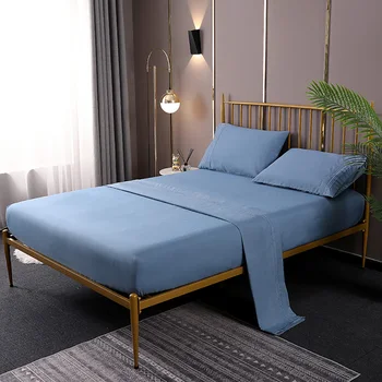 

Lychee Solid Color Series Fitted Sheets Simple Mattress Cover Four Corners With Elastic Band Bed Sheets Multi-size