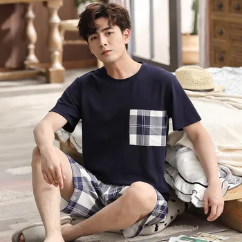 

Summer New Men'S Women'S Plus Size Cotton Loose Short Sleeve Shorts Can Waichuan Home Wear