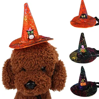 

Funny Cat Halloween Accessories Spider Pumpkin Headdress for Small Puppy Dog Festival Party Cosplay Accessories