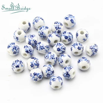 

8 10 mm Retro colour Ceramic Beads for Making Jewelry DIY Bracelet Accessories Smooth Pattern Porcelain Beads Wholesale T201