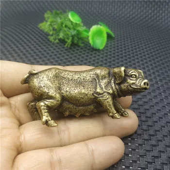 

Bronze Tea Pet Decoration Desktop Small Animal Solid Copper Cast Zodiac Pig Animal Statue Bronze Pig Zen Decoration Small Gift