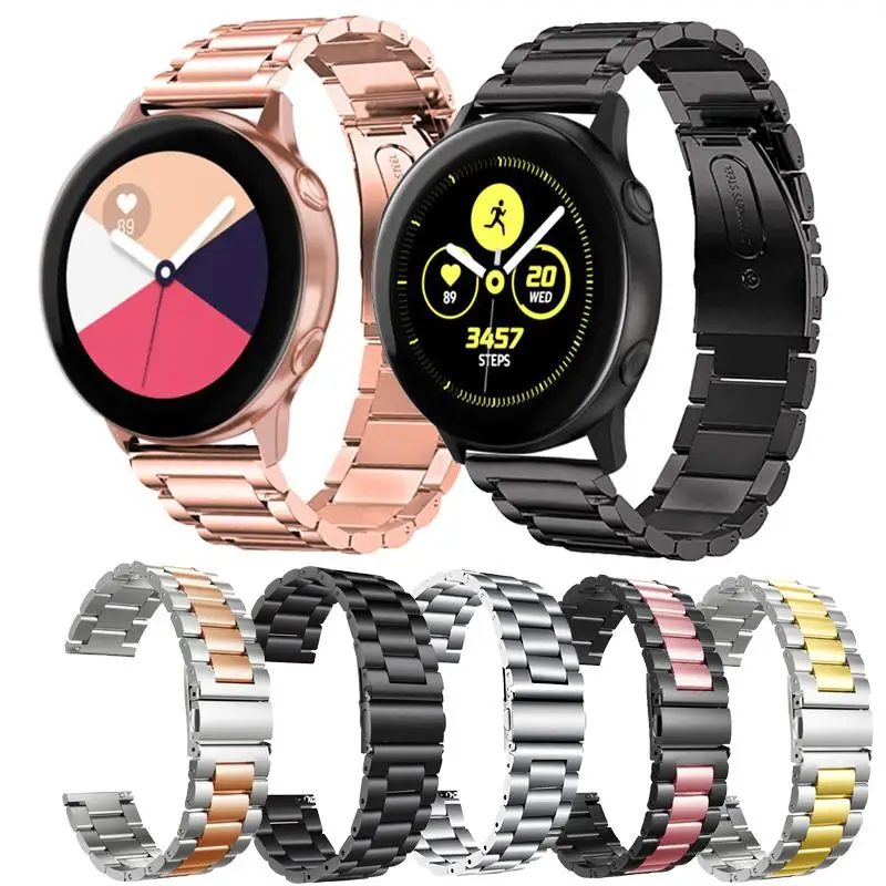 Ремешок для часов Amazfit GTS GTR из нержавеющей стали Samsung Galaxy Active2 40 мм 44 18 22 20 24