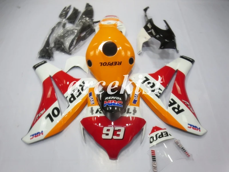 Литьевая Форма ABS мотоцикл обтекатель комплект Подходит для Honda CBR1000RR 08 09 10 11 2008 2009 2010 2011 тела набор оранжевый черный