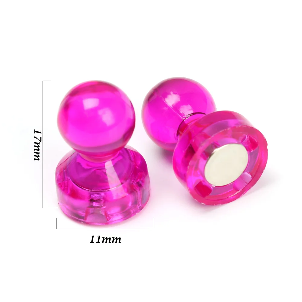 10Pcs Acrylic Mini Magnetic Pushpin Fridge Magnets Multi-color Thumbtack Notice Board Marker Message Holder Office School Supply