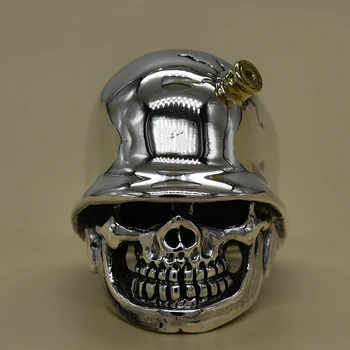 

Thai Silver Men's Shot Medium Shot Skull Ring Vintage 925 Sterling Silver