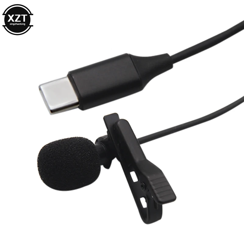 USB Type-C Microphone MIni Lapel Lavalier Clip-on Mic Condenser Audio Recording for Huawei Xiaomi  Android SmartPhone