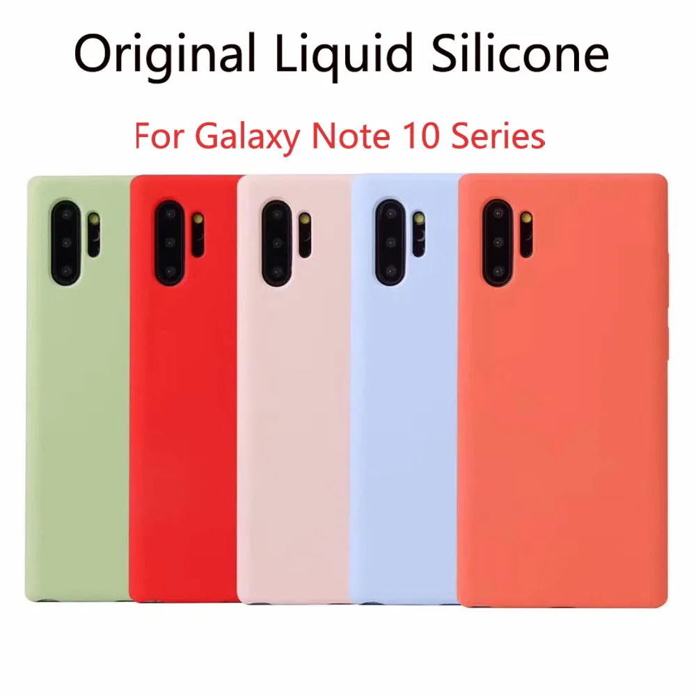 

Phone Case sFor Samsung Galaxy Note 10 Plus 5G Pro Case Original Liquid Soft Silicone Cover For Galaxy Note 10 Case Cover Capa
