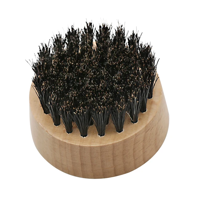 Barber Solid Wood Boar Shaving Brush Beard Massage Black Boar Bristle Hair Brush Curved Wooden Men Beard Mustache Brushes Round Beard Brush