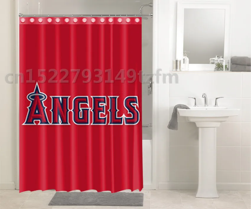 Waterproof Shower Curtains Los Angeles Angels of Anaheim shower curtains Print Polyester Fabric Bathroom Curtain With 12 Hooks