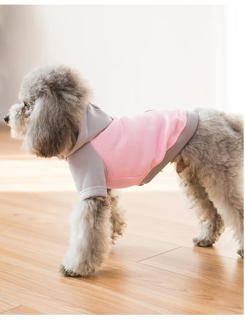 Тонкая осенняя одежда для собак свитер с капюшоном для собак одежда куртка пальто Одежда для собак маленькая собачка Тедди медведь Бульдог