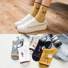 Sokken/5 пар уцененных цветов, Высококачественная Корейская версия толстых студенческих носков на весну и осень спортивные носки с вышивкой