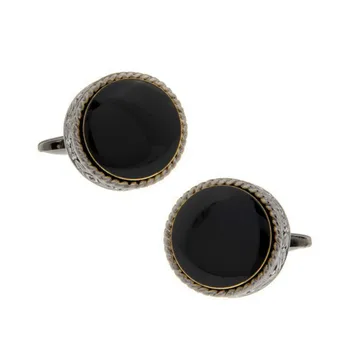 

French Shirt Cufflinks High-end Men's Gifts Business Event Banquet Wedding Buttons Vintage Round Classical Gun Black Cuff Links