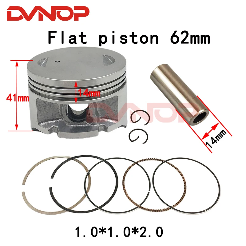 Motorcycle 62mm Piston 14mm Pin Ring 1.0*1.0*2.0mm   For Suzuki GS125 GN125 GS GN 125 EN125 TU125 GS150 Big Bore 62mm TO150cc images - 6