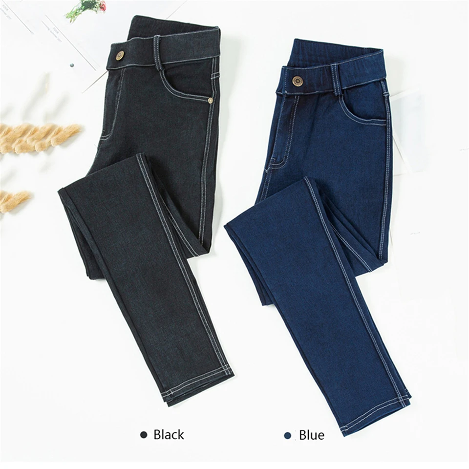 

GECKATTE Elastic Plus Size Jeans Woman High Waist Skinny Denim Boyfriend Mom Jeans for Women Pencil Pants Female Fall 2019