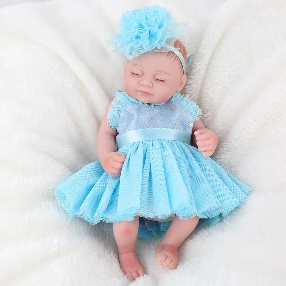 

28Cm Sleeping Doll With Eyes Closed Reborn Baby Doll Short Hair Lovely Rebirth Babies Doll Children Toys Presents