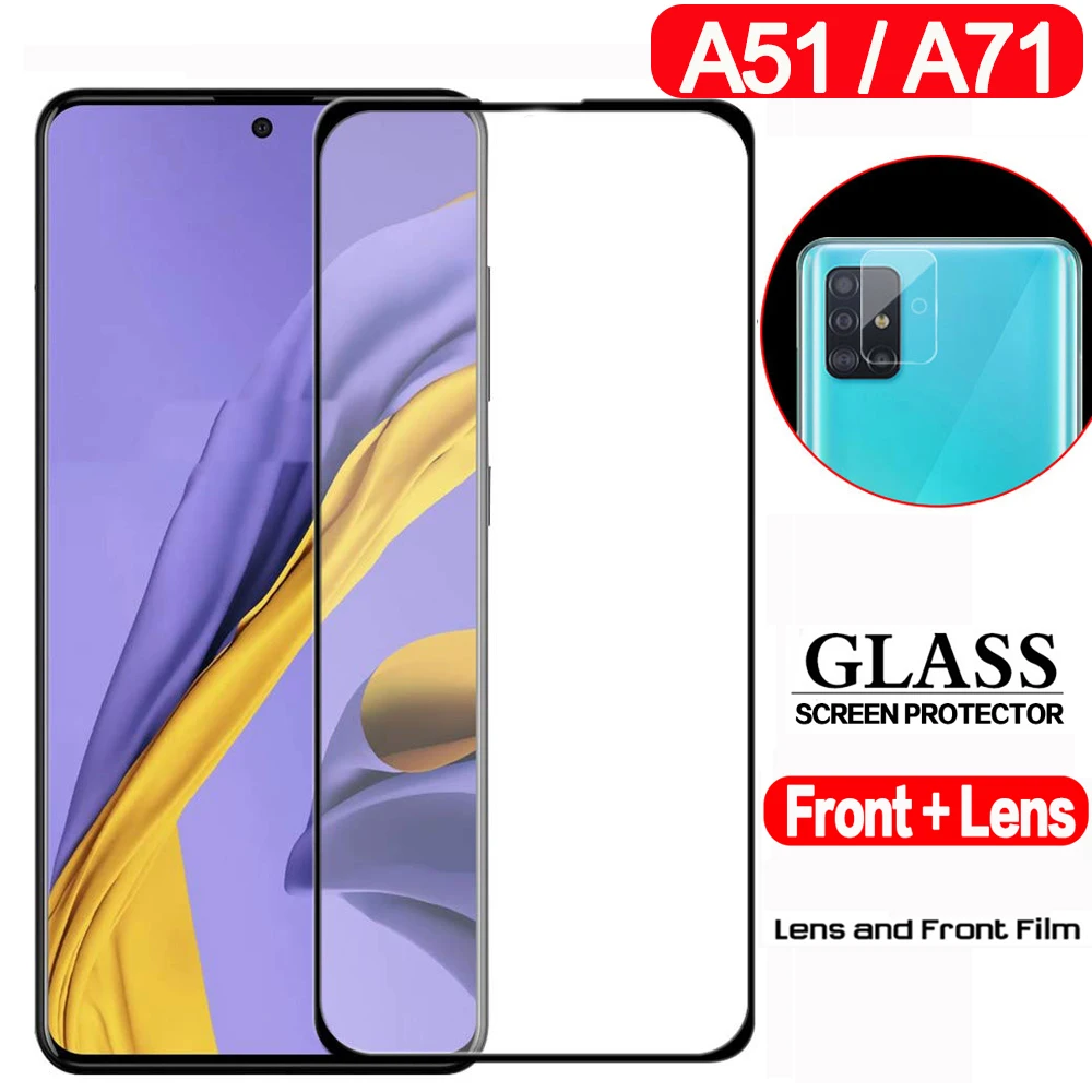 

2-in-1 Camera Glass For Samsung Galaxy A51 Screen Protector Samsung A71 A515 A715 Safety 9H Film Samsun a 51 71 Tempered Glass