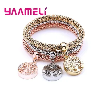 

3Pcs/Set Owl Crystal Heart Crystal Bracelet Bracelets for Women Gold Tree Branch Pendant Bracelet Set Charm Jewelry Gift