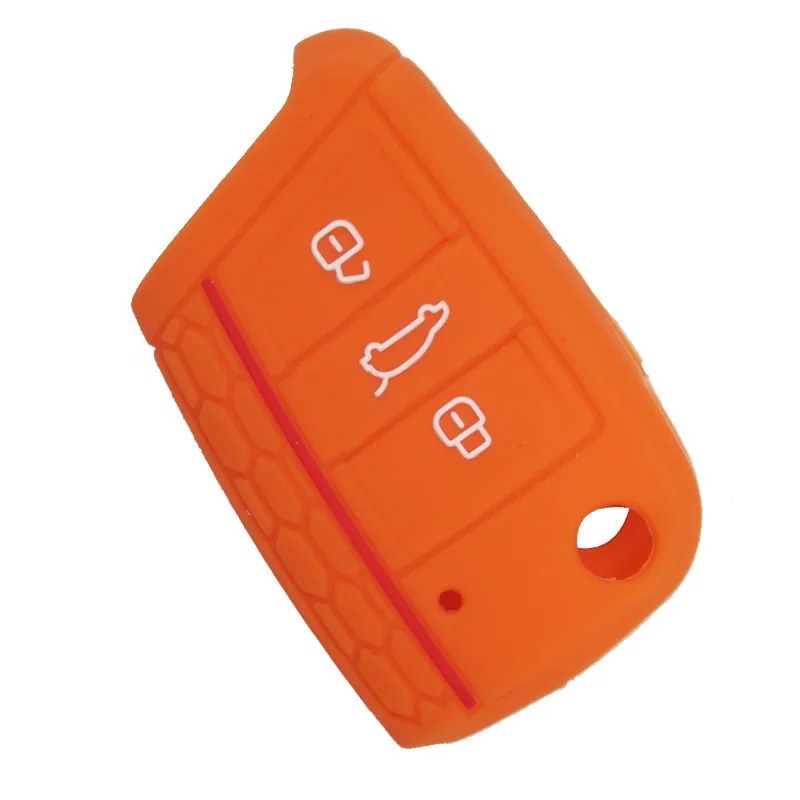 Custodia portachiavi in Silicone per auto Shell Fob per Volkswagen VW Golf 7 Mk7 Skoda Octavia A7 Kodiaq Karoq SEAT Leon Ibiza 3 Key Protector - H537c46af3f2849158237935a6be3e271J