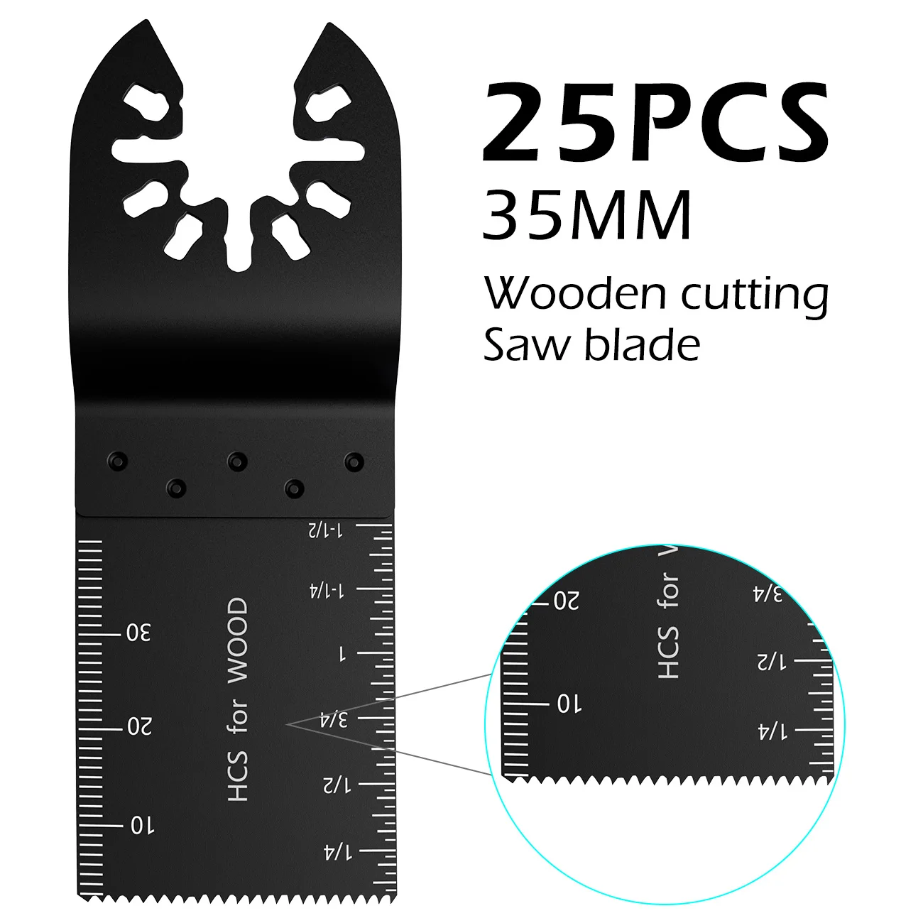 

25PCS Oscillating Multi Tool Quick Release Saw Blades Compatible with Dewalt Dremel Fein Multifunction Wood Cut Kit Tool