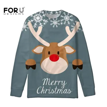 

FORUDESIGNS Christmas Printed Hoodies Harajuku Hoodies Sweatshirts Streetwear Funny Pullover Long Sleeves Tops Comfortable 2019