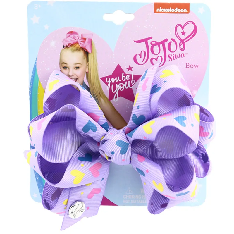 5 дюймов jojo siwa Луки зажим корсаж сердце точка бант для волос с Крокодил Зажимы Шпильки Модные аксессуары для волос для детей - Цвет: 1