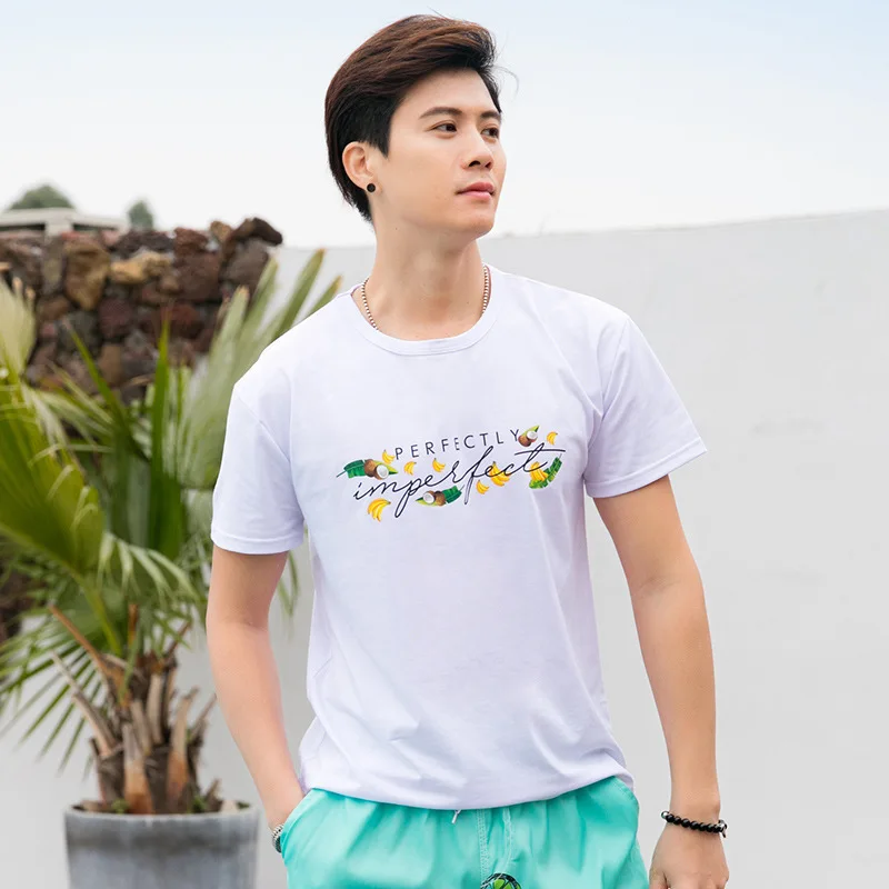 Lovers Swimming T-shirts Short-sleeved T-shirt Men's Bottom Shirt Couples Clothes Surfing Beach T-shirt Summer