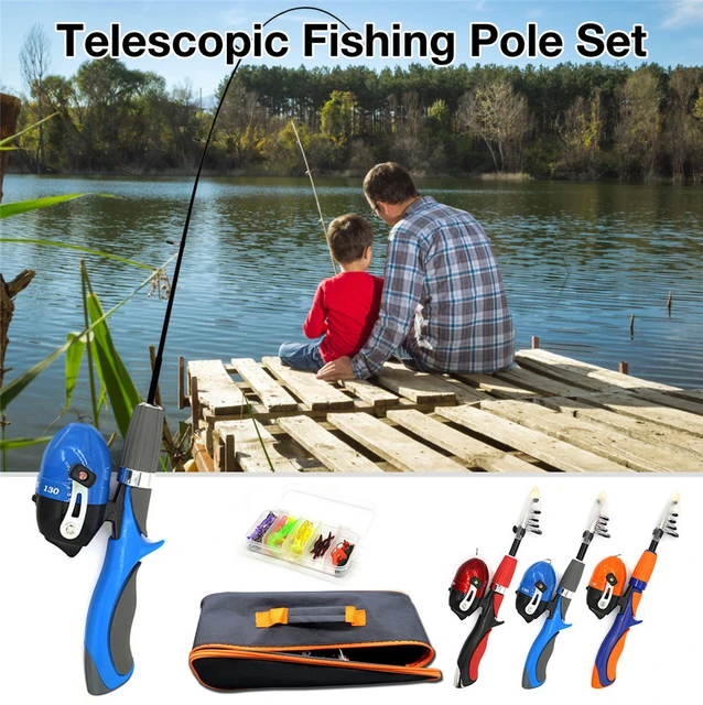 Kids Fishing Pole Set Telescopic Portable Lightweight Comfortable