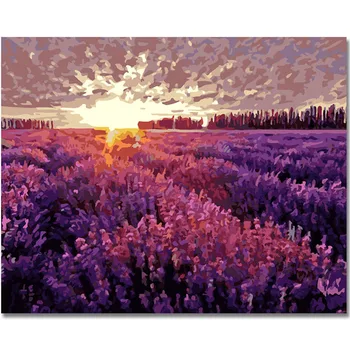 

RIHE Purple lavender fields-DIY Painting by numbers Kit,Hand-Painted Canvas Painting,Wall Art Picture,Paint by number 40x50CM