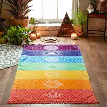Радужный Тотем разноцветные гобелены коврики для гостиной многоцелевой Йога Аксессуары Шаль мягкий декор для игровой комнаты дома