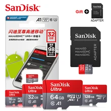 SanDisk MicroSD карта 64 Гб 128 ГБ 200 ГБ 256 Гб карта памяти 32 Гб 16 Гб MicroSD флэш-карты UHS-1 TF карта подарочный адаптер