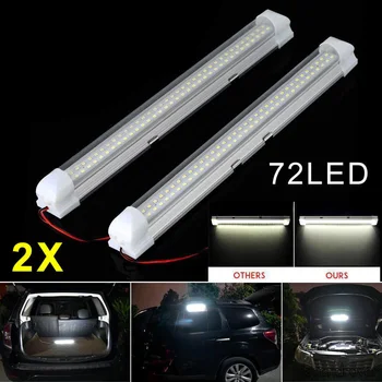 

2x 12V 24V 72LED Interior Strip Light Bar Lamp Car Van Caravan Trailer Home